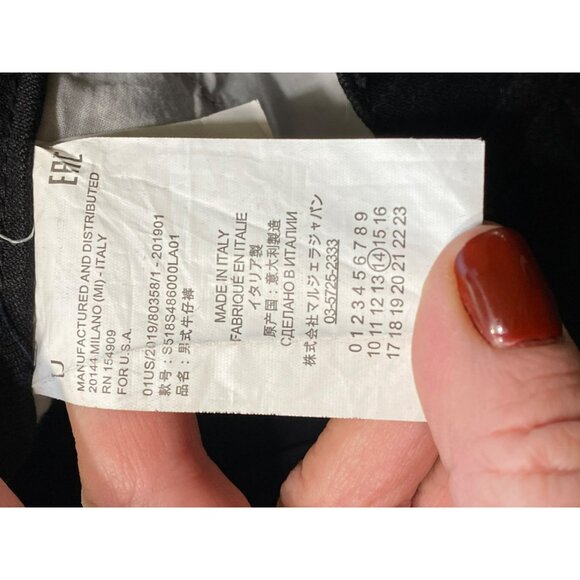 Black Emporio MM6 Maison Margiela Women's Button Fly High Waist Boot cut Pants S - Picture 6 of 7